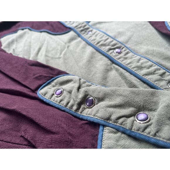 Vintage Scully Long Sleeve Purple‎ Snap Button Western Shirt Women’s Size Medium - Picture 4 of 7
